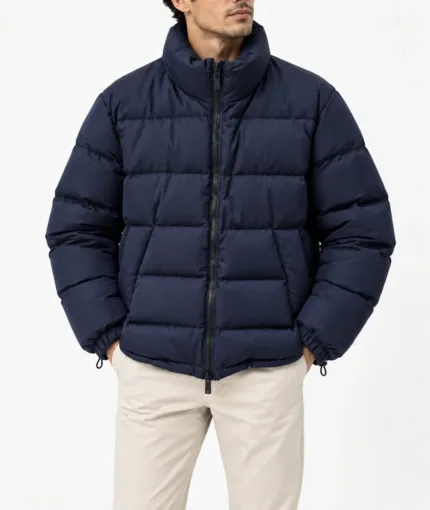 Blouson Piuma Sealup Bomber Imbottito Blu Tessuto Loro Piana art. NDM011 7790 Col. 01