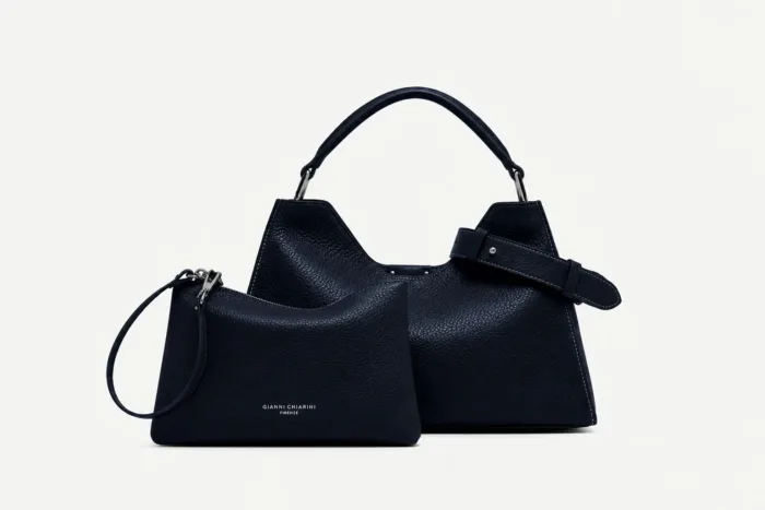 Borsa a Mano Media con Tracolla Gianni Chiarini In Pelle Blu Notte art. Aurora Notturno, foto 2 di 2