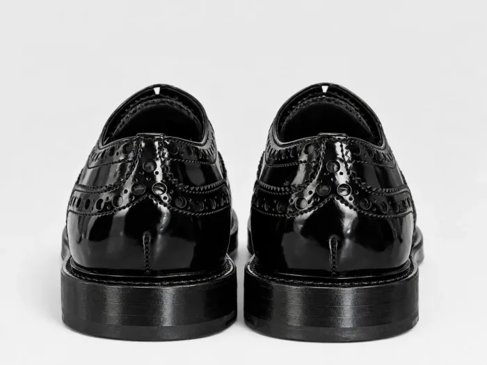 Stringata Brogue Premiata Uomo in Pelle Spazzolata Nera art. 32101 Binder Nero, foto 3 di 3