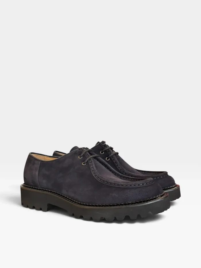 Derby Ingegnere Premiata Uomo in Camoscio Blu Fondo Commander Ultralight art. Ripon Go Rain Deep Navy, foto 2 di 4
