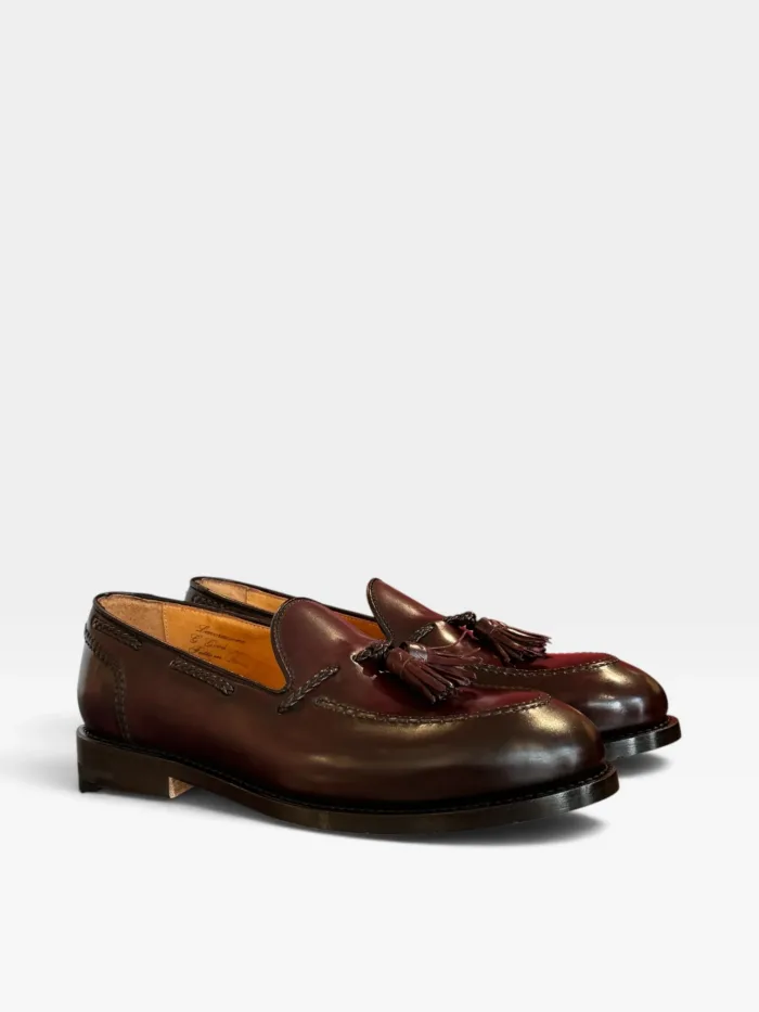 Mocassino Premiata Uomo con Nappine in Pelle Cordovan Bordeaux art. 32056P, foto 2 di 4