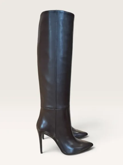 Stivale A Tubo Donna Anna F in Nappa Marrone tacco 10,5 cm e plateau 1 cm art. 9757 Nappa Testa di Moro