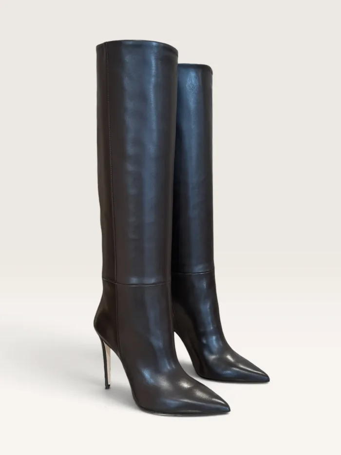 Stivale A Tubo Donna Anna F in Nappa Marrone tacco 10,5 cm e plateau 1 cm art. 9757 Nappa Testa di Moro, foto 2 di 2