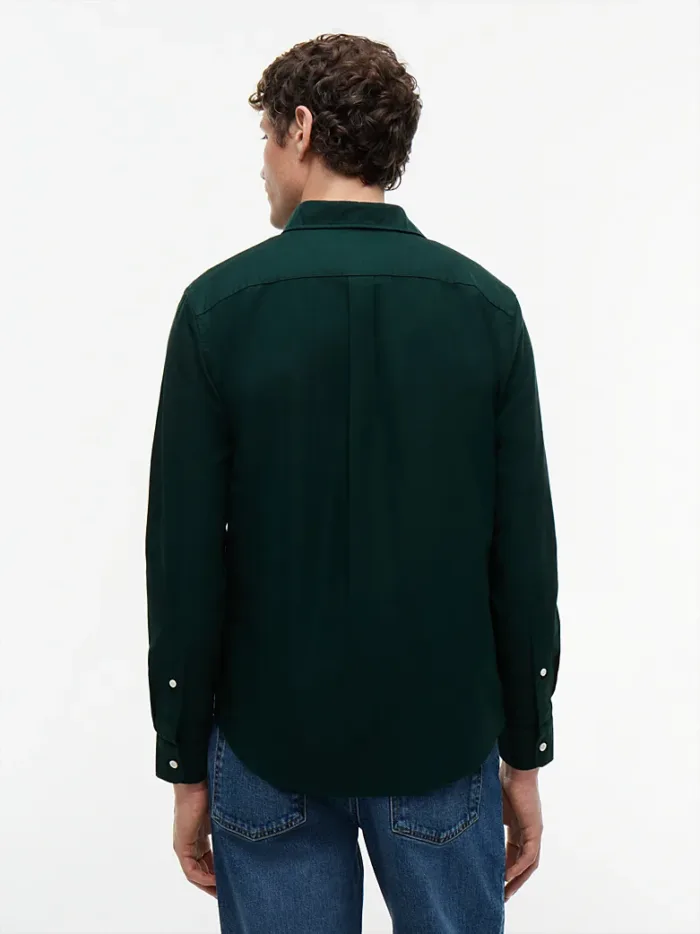 Camicia Uomo Tommy Hilfiger Flex button down regular fit in Cotone Verde cod. MW0MW35774 MBP, foto 4 di 4