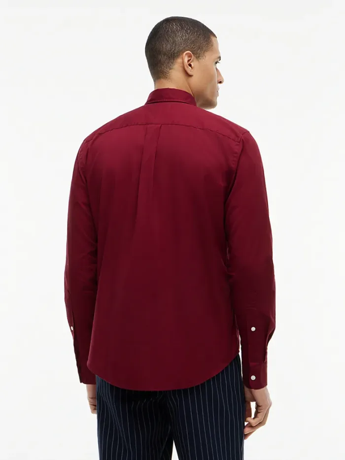 Camicia Uomo Tommy Hilfiger Flex button down regular fit in Cotone Bordeaux cod. MW0MW37550 VLP, foto 4 di 4