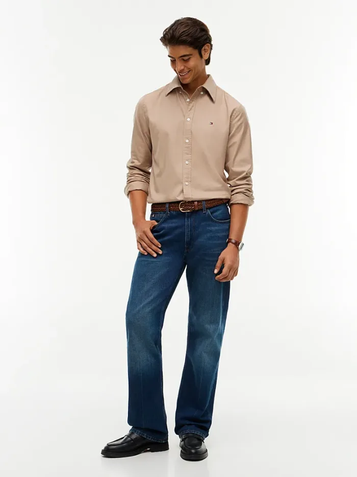 Camicia Uomo Tommy Hilfiger Flex regular fit in Caldo Cotone Beige cod. MW0MW35774 0F6, foto 2 di 4