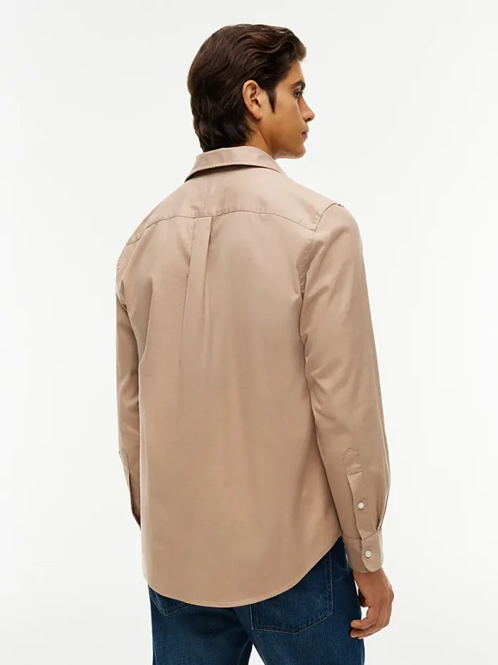 Camicia Uomo Tommy Hilfiger Flex regular fit in Caldo Cotone Beige cod. MW0MW35774 0F6, foto 4 di 4