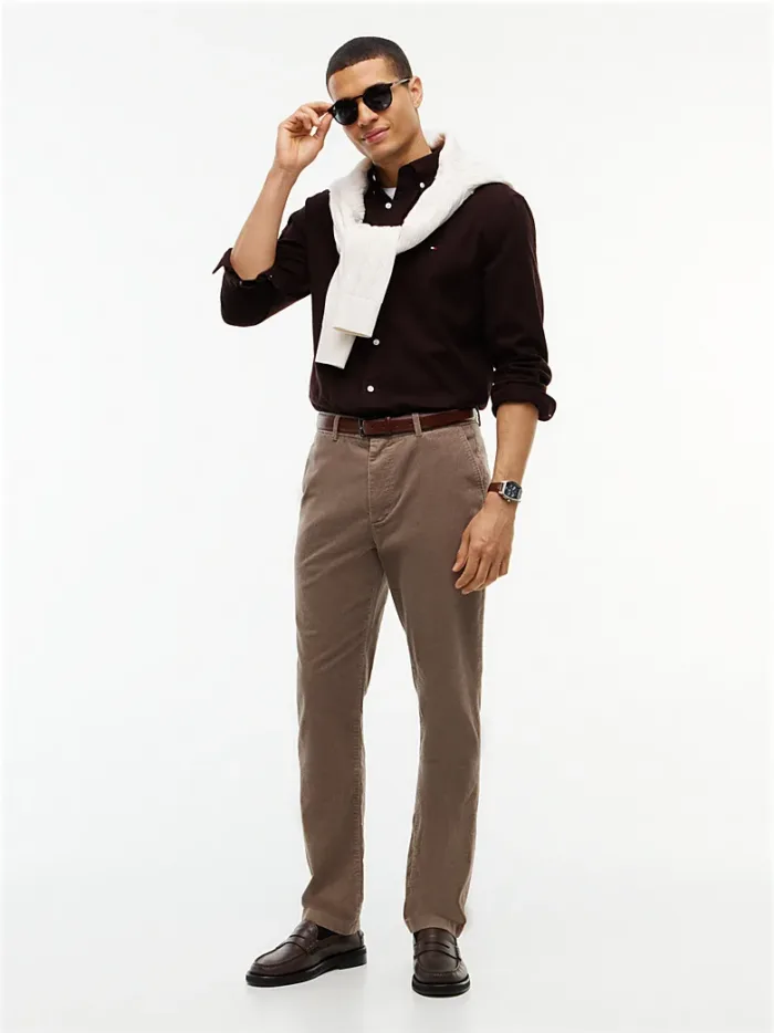 Camicia Uomo Tommy Hilfiger Flex regular fit in flanella Cioccolato cod. MW0MW40469 HJT, foto 2 di 4