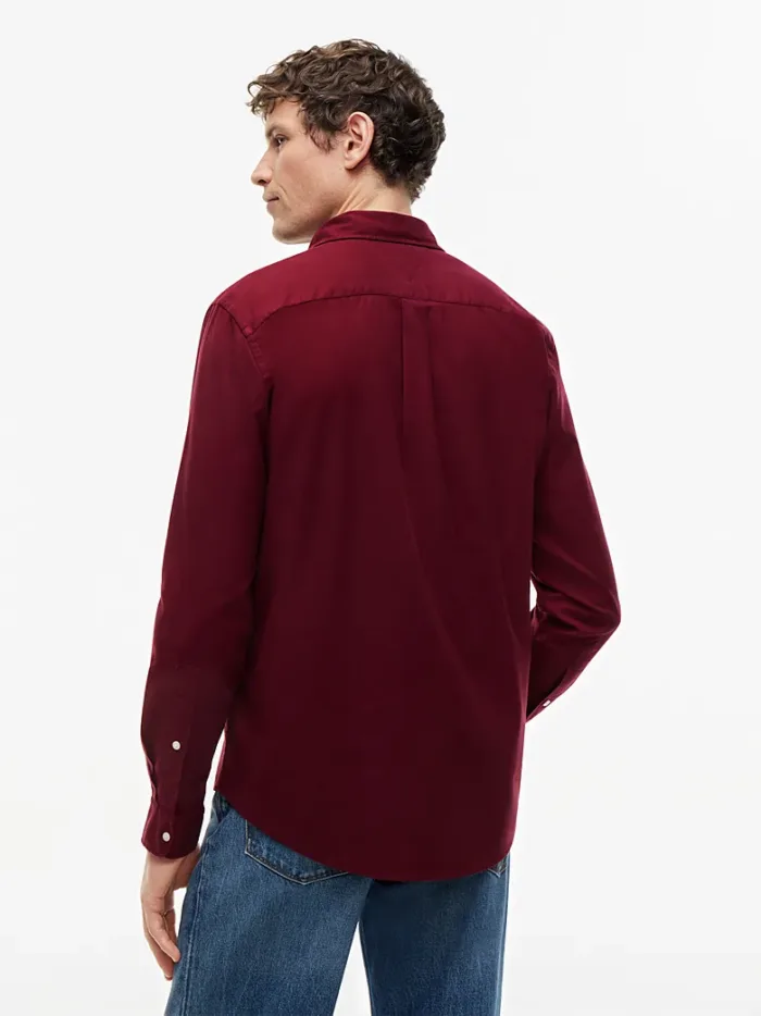 Camicia Uomo Tommy Hilfiger Flex regular fit in flanella Bordeaux cod. MW0MW40469 VLP, foto 4 di 4