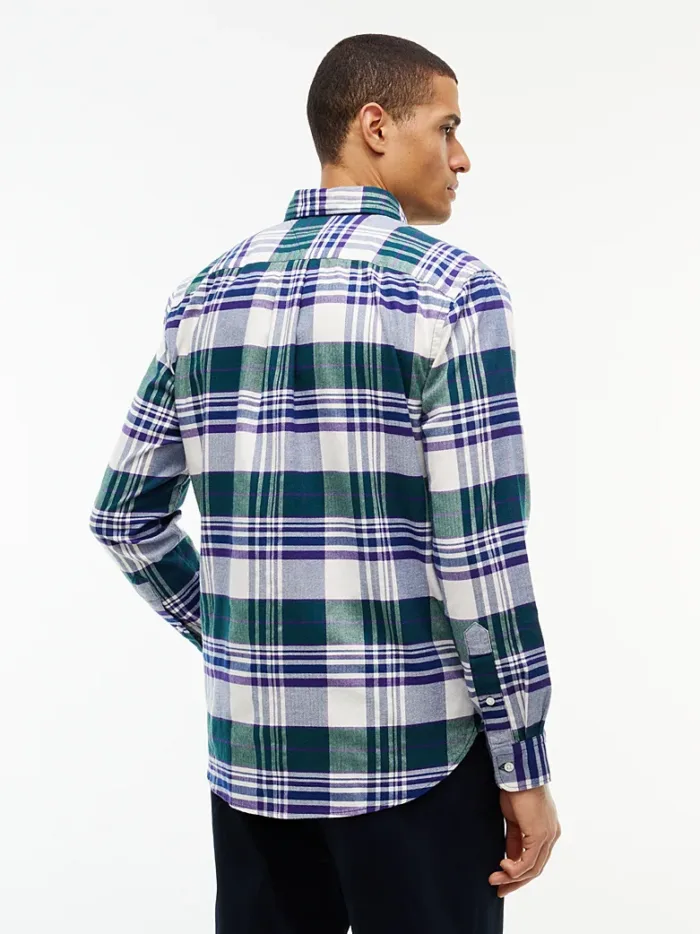 Camicia Uomo Tommy Hilfiger Flex regular fit in flanella a quadri tartan Verde cod. MW0MW44592 0N1, foto 4 di 5