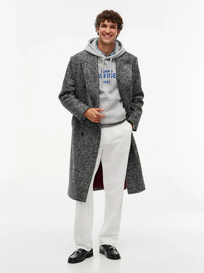 Felpa Uomo Tommy Hilfiger con cappuccio e logo ricamato Grigia cod. MW0MW44937 P01, foto 2 di 5