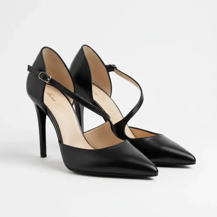 Décolleté Anna F in Pelle Nera Tacco 10 cm art. 1985 NAPPA NERO, foto 2 di 2