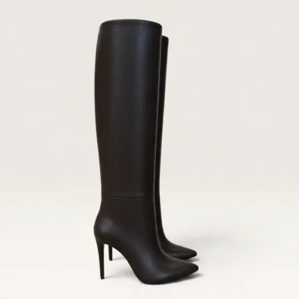 Stivale A Tubo Donna Anna F in Nappa Nero tacco 10,5 cm e plateau 1 cm art. 9757 Nappa Nero