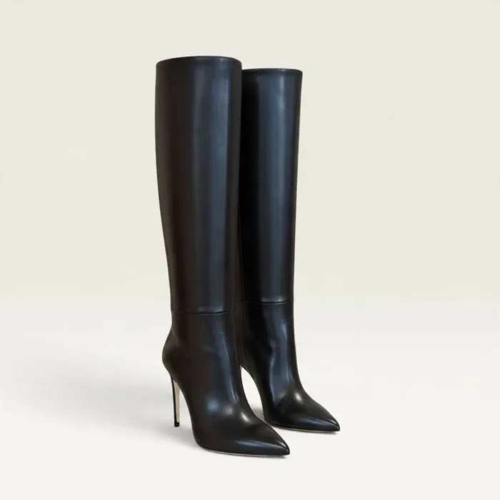 Stivale A Tubo Donna Anna F in Nappa Nero tacco 10,5 cm e plateau 1 cm art. 9757 Nappa Nero, foto 2 di 2
