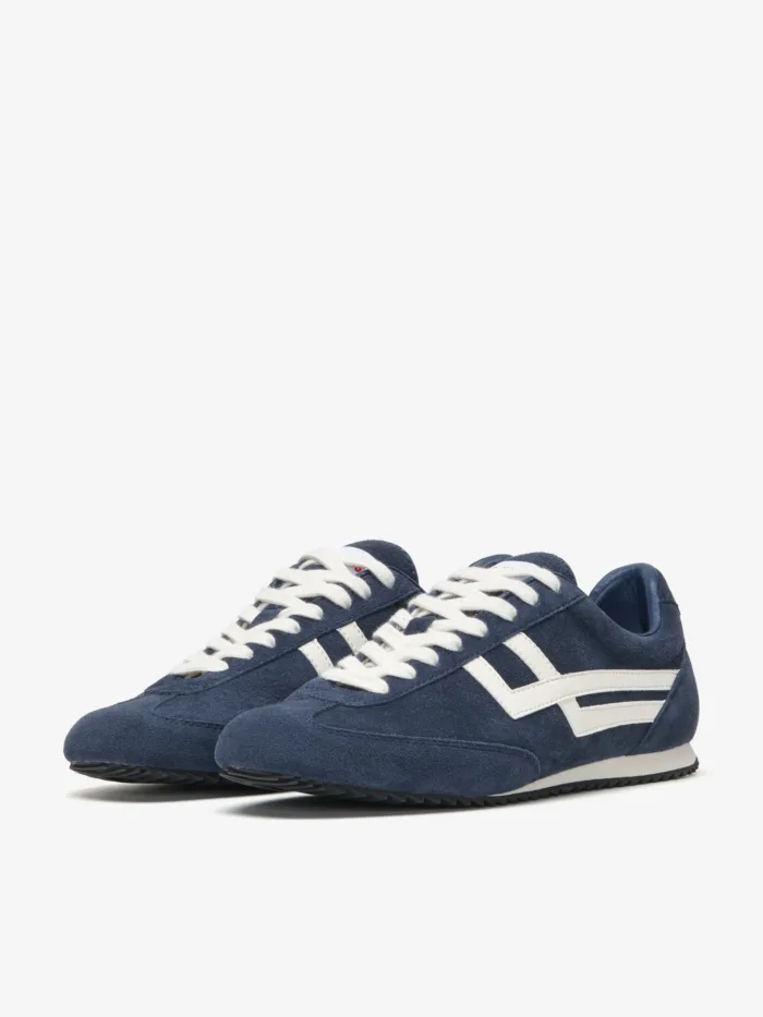 Sneakers PRO-KEDS 1949 Uomo In Camoscio Blu e Avorio art. Racer 77 Blue/Ivory, foto 2 di 5
