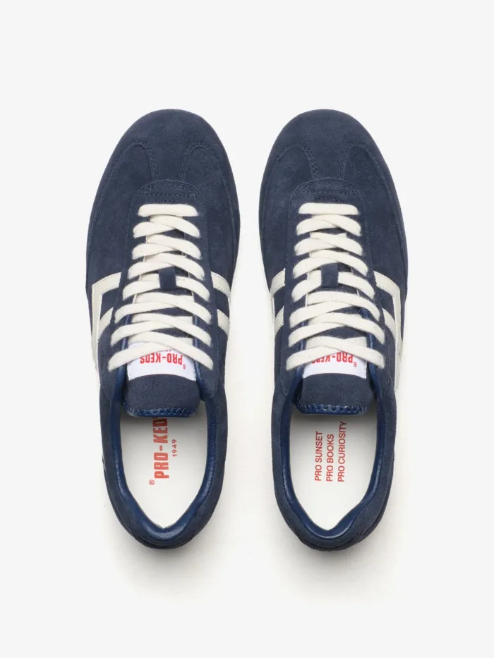 Sneakers PRO-KEDS 1949 Uomo In Camoscio Blu e Avorio art. Racer 77 Blue/Ivory, foto 3 di 5