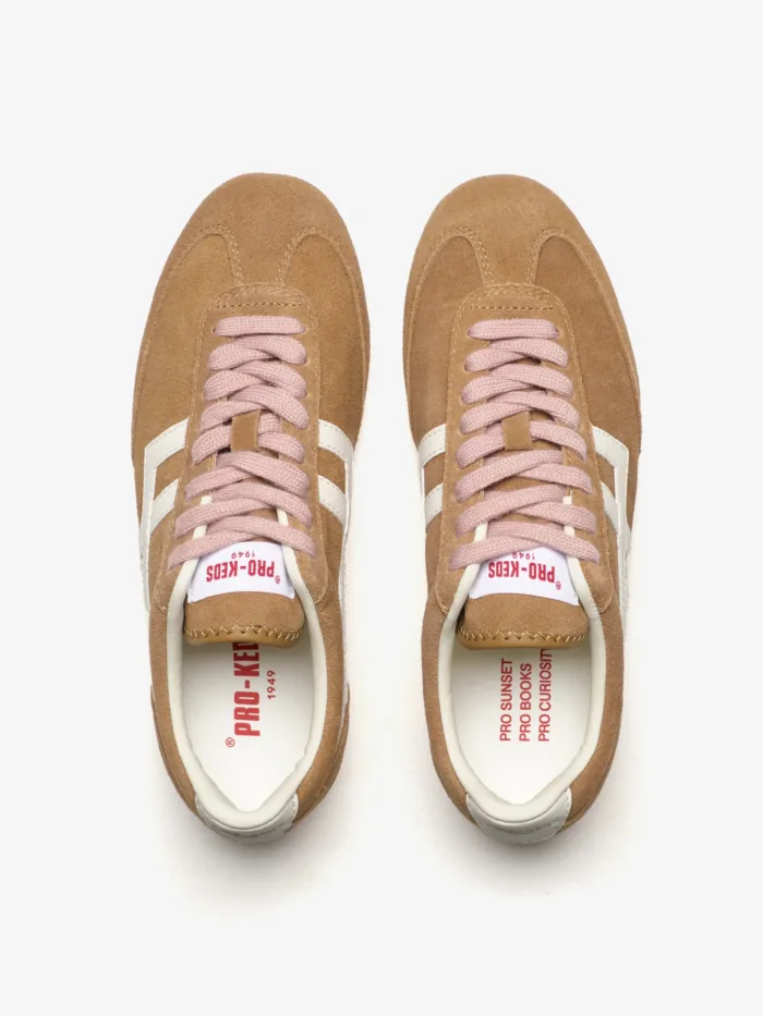 Sneakers PRO-KEDS 1949 Donna In Camoscio Tabacco e Avorio art. Racer 77 Tobacco/Ivory, foto 3 di 5