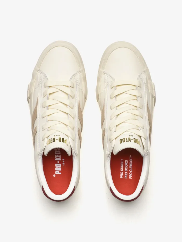 Sneakers PRO-KEDS 1949 Donna In Pelle Bianca e Beige art. Royal Classic Cream/Beige, foto 5 di 5