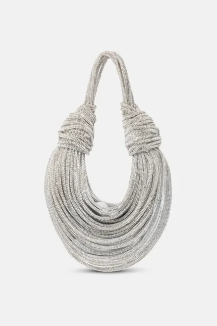 Borsa a Mano Twentyfourhaitch in Fili di Strass Argento art. Tome Arg