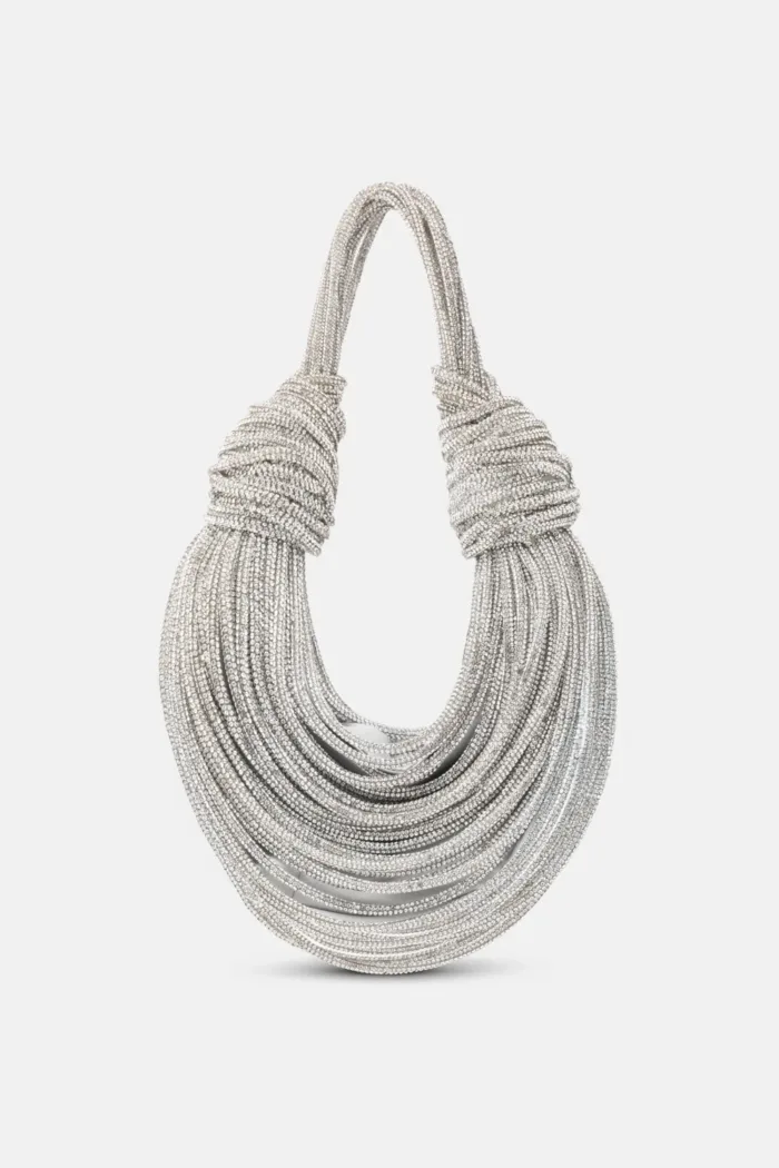 Borsa a Mano Twentyfourhaitch in Fili di Strass Argento art. Tome Arg, foto 1 di 3