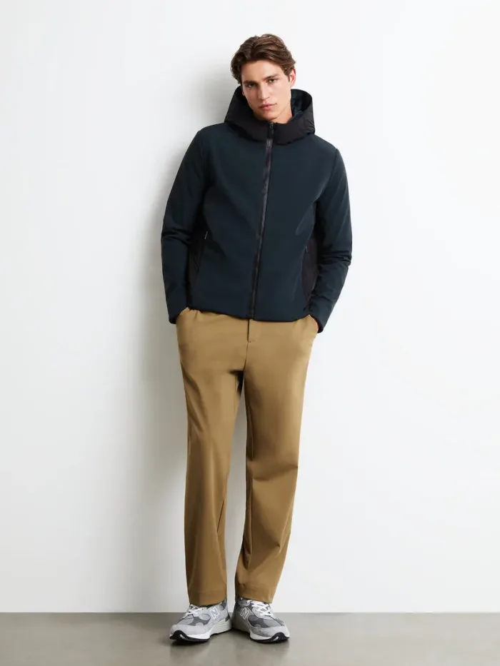 Giubbino Corto Uomo RRD Montecristo Thermo Duck Hood Zip Soft Jacket Blu Art. W26184 Col 60, foto 2 di 5