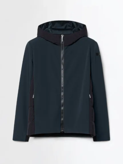 Giubbino Corto Uomo RRD Montecristo Thermo Duck Hood Zip Soft Jacket Blu Art. W26184 Col 60