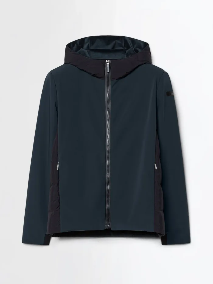 Giubbino Corto Uomo RRD Montecristo Thermo Duck Hood Zip Soft Jacket Blu Art. W26184 Col 60, foto 1 di 5