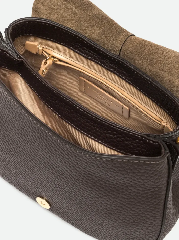Borsa a Spalla Media con Tracolla Gianni Chiarini In Pelle Testa di Moro art. Helena Round Espresso, foto 4 di 5