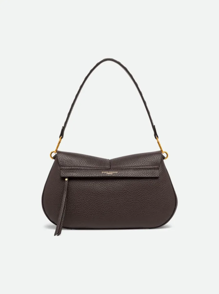 Borsa a Spalla Grande con Tracolla Gianni Chiarini In Pelle Testa di Moro art. Helena Round Espresso, foto 3 di 5