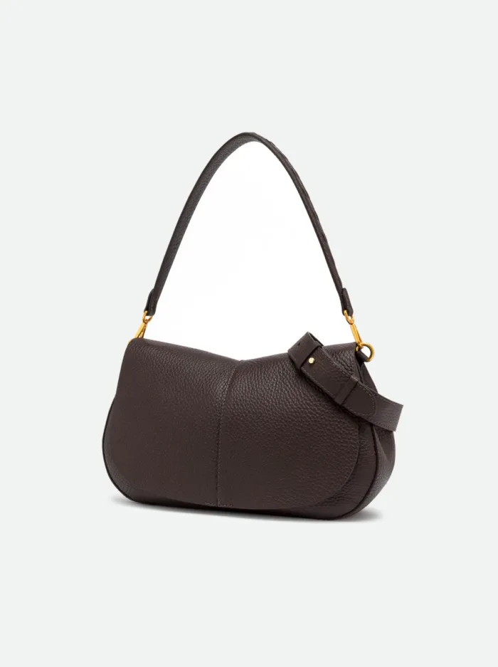 Borsa a Spalla Grande con Tracolla Gianni Chiarini In Pelle Testa di Moro art. Helena Round Espresso, foto 4 di 5