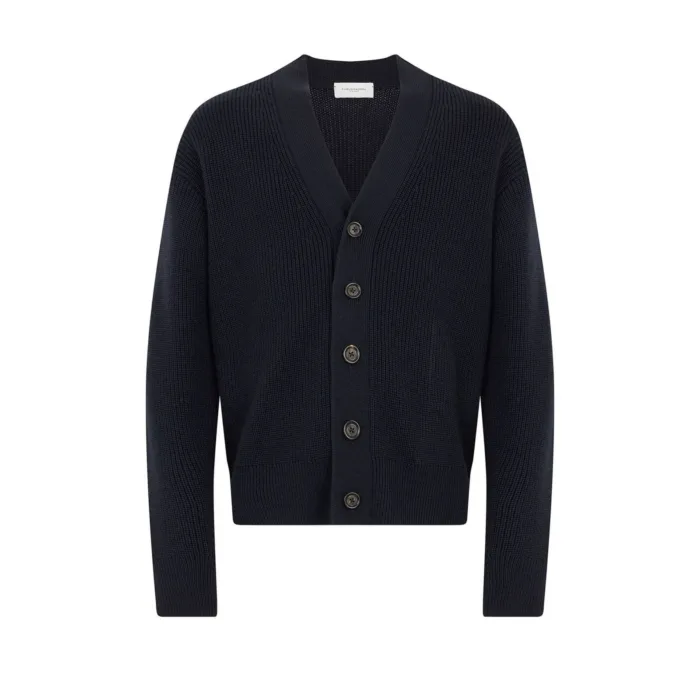 Maglia Cardigan Paolo Pecora Over Fit in Lana Merino a Costa Inglese Blu cod. 26I C1M0 A065 F004 6462, foto 1 di 5