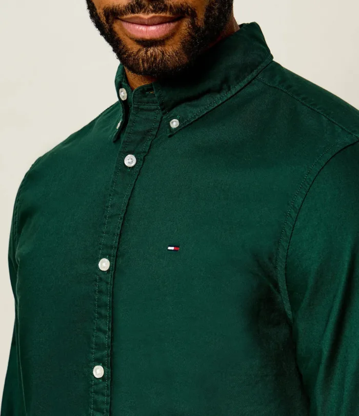 Camicia Uomo Tommy Hilfiger Flex regular fit in flanella Verde cod. MW0MW40469 L6K, foto 4 di 4