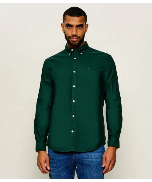 Camicia Uomo Tommy Hilfiger Flex regular fit in flanella Verde cod. MW0MW40469 L6K, foto 2 di 4